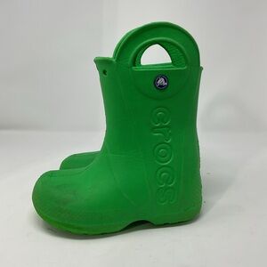 CROCS Kids Vibrant Green Rain Boots Childs Sz 11 (TXVFAE)
